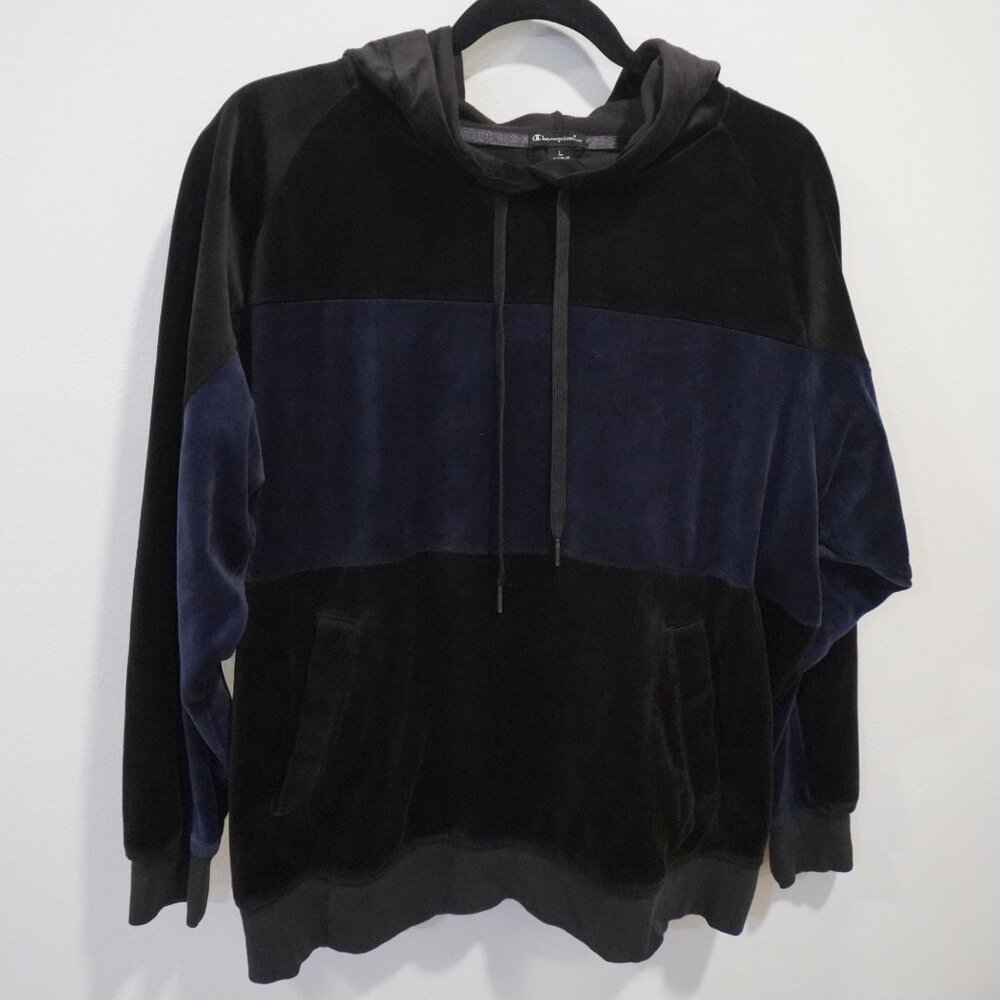 Champion Velour Hoodie Sweater Large